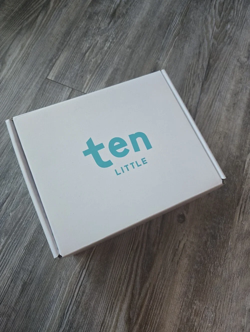 Ten Little Kids Canvas Hook-and-Loop Sneakers in Beige with Teal Accent